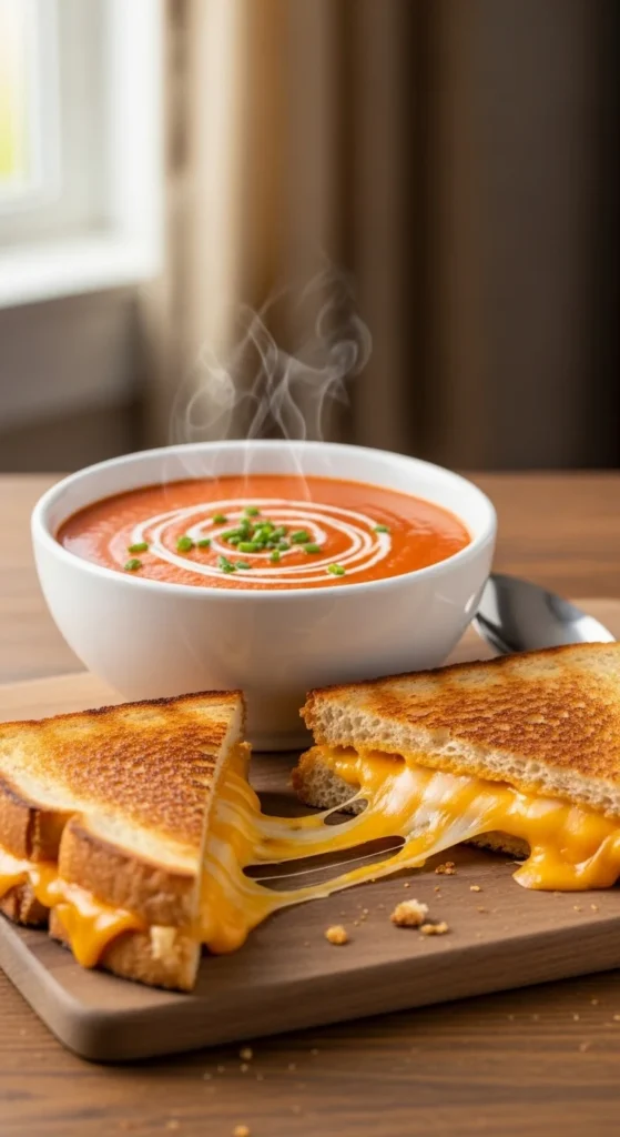 Tomato Soup with Grilled Cheese