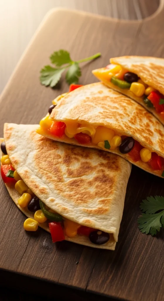 Veggie Quesadilla Triangles