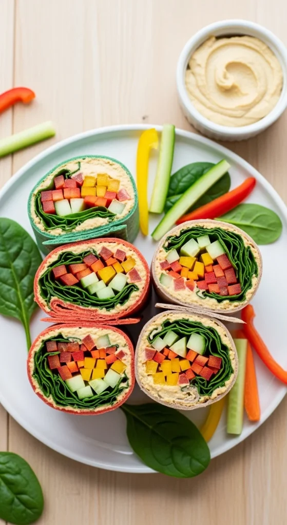 Wraps with Hummus and Veggies