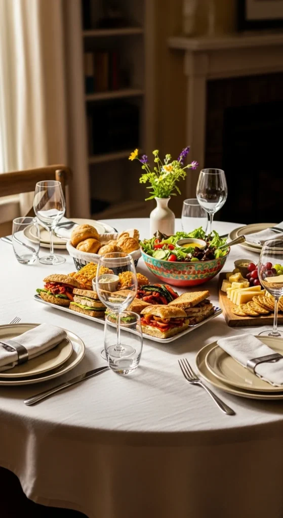 how to serve lunch for guests in a small space