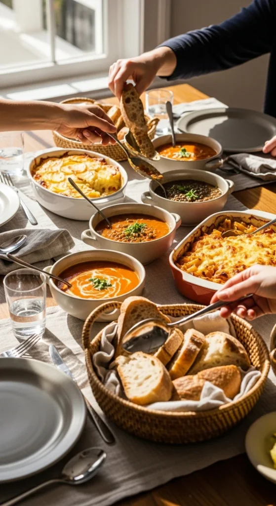 warm lunch ideas for guests