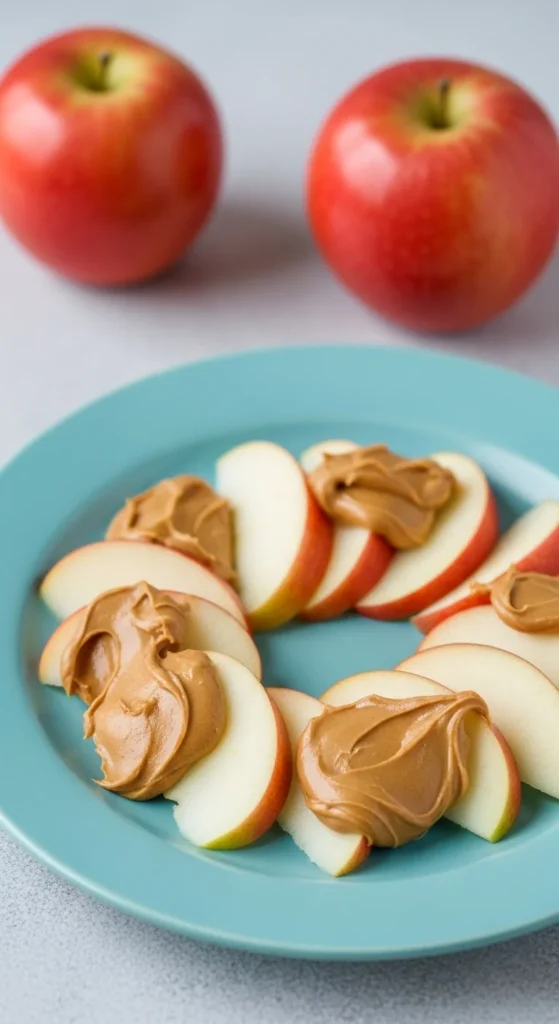 Apple and Pear Slices with Peanut Butter