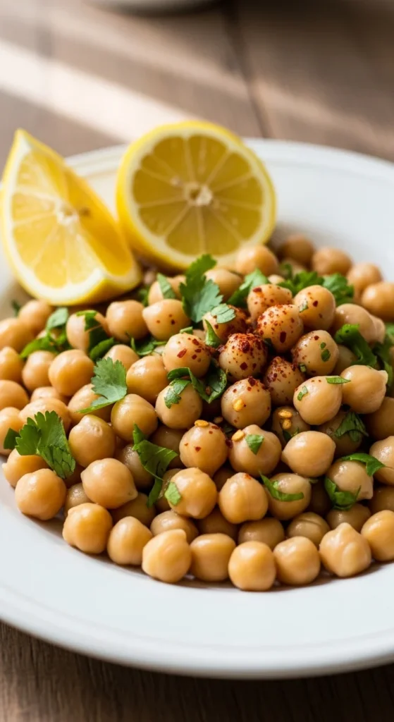 Boiled Chickpeas Snack Plate