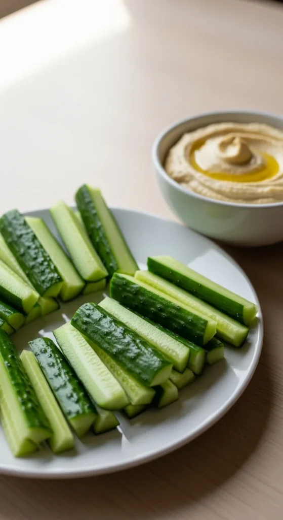 Cucumber & Hummus Sticks