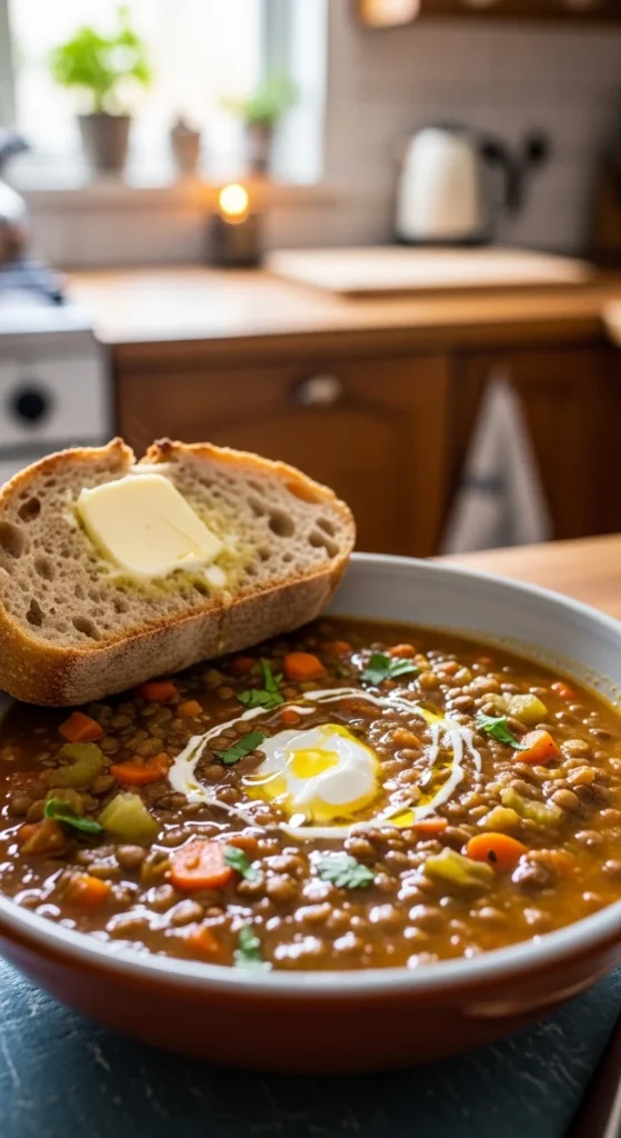 Lentil Soup with Bread