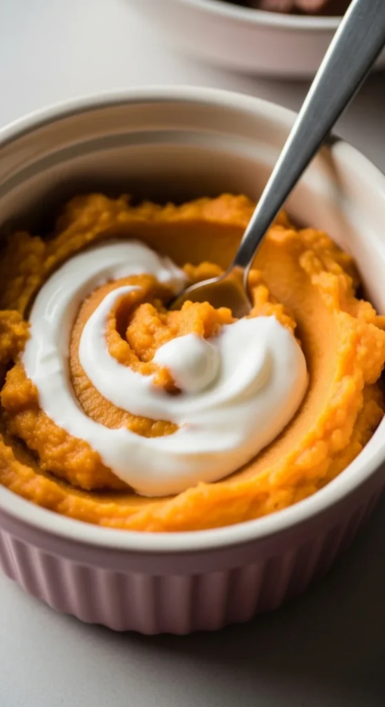 Mashed Sweet Potato with Yogurt