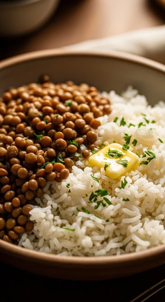 Simple Rice and Lentil Combo