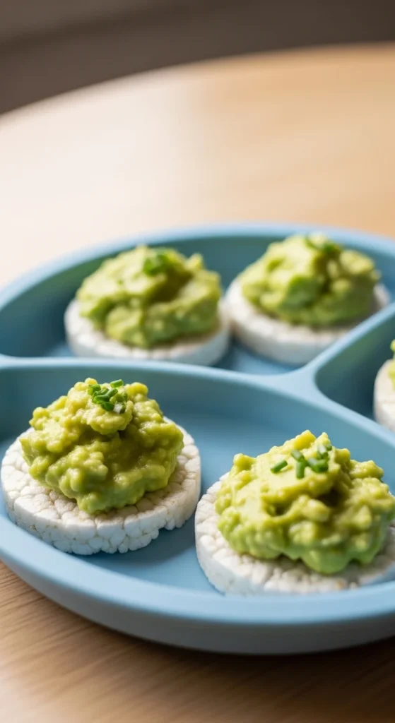 Soft Rice Cakes with Avocado