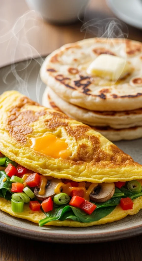 Vegetable Omelette with Roti